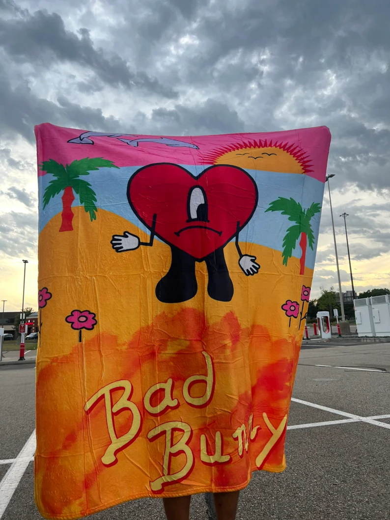 Bad Bunny Un Verano Sin Ti 2022 Official Concert purchases Merch Album Cover Beach Towel