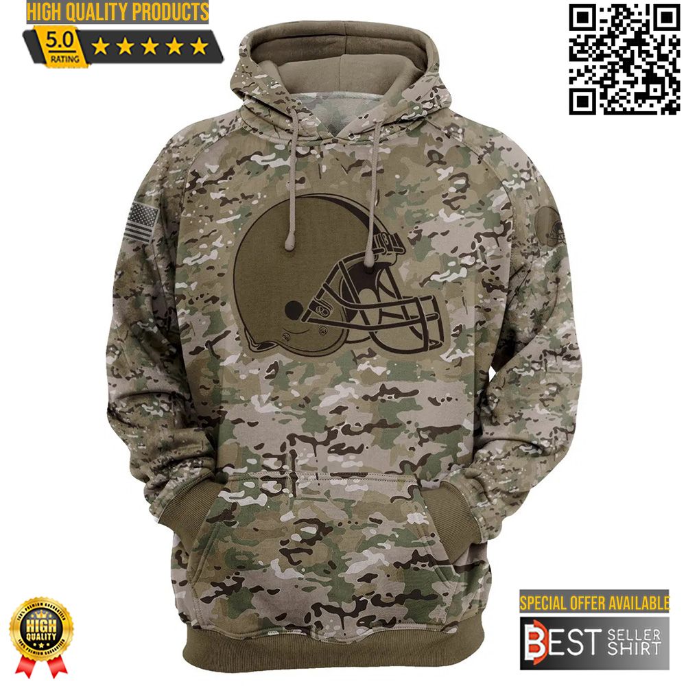 Cleveland Browns NFL deals Army Camo Sweatshirt