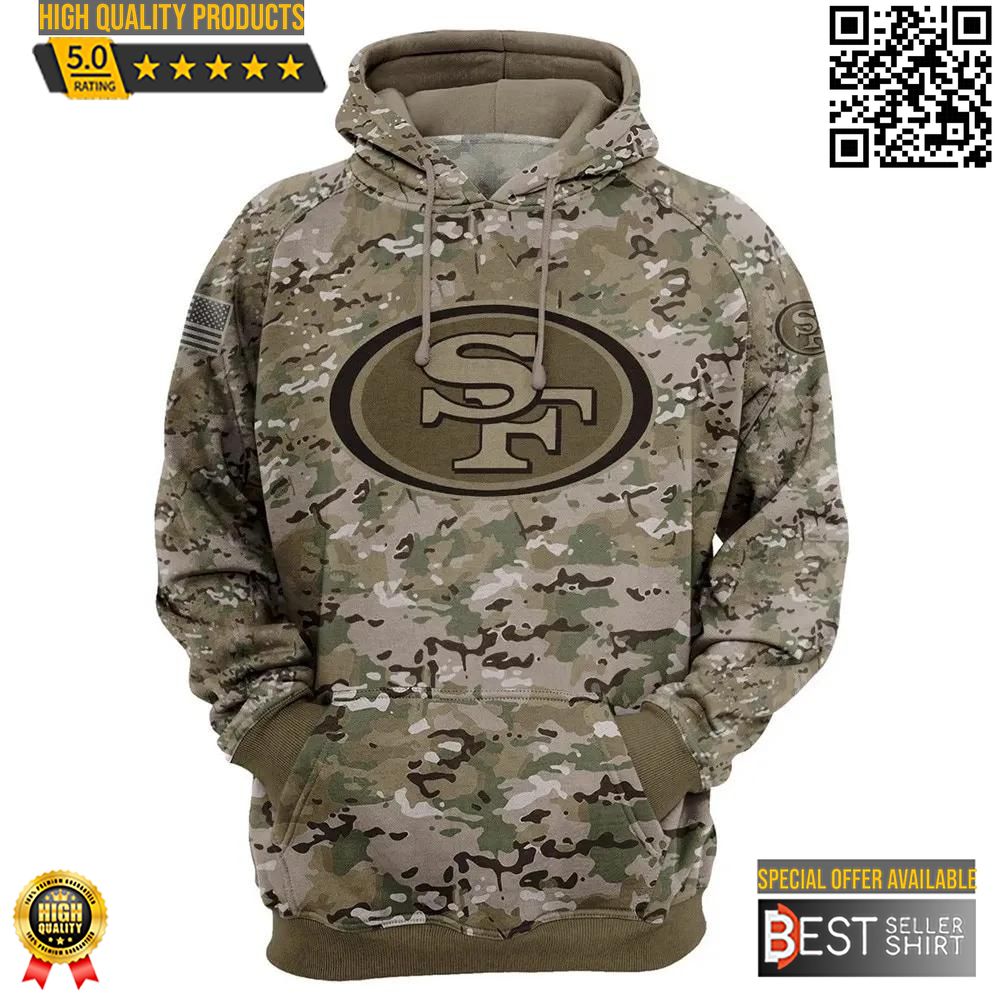 San Francisco 49Ers Logo Camo 3D Hoodie Nfl Jersey 3D Sweatshirt Best Seller Shirts Design In Usa