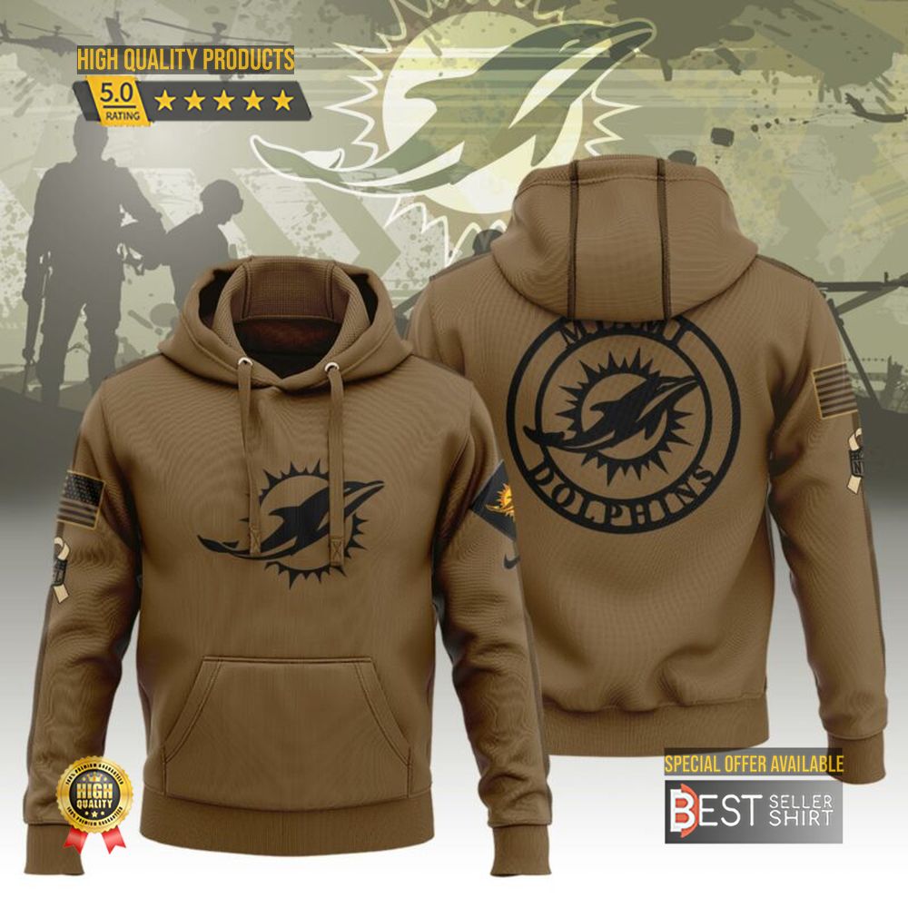 Miami Dolphins Brown 3D Hoodie Dolphins Camo Brown Military 3d